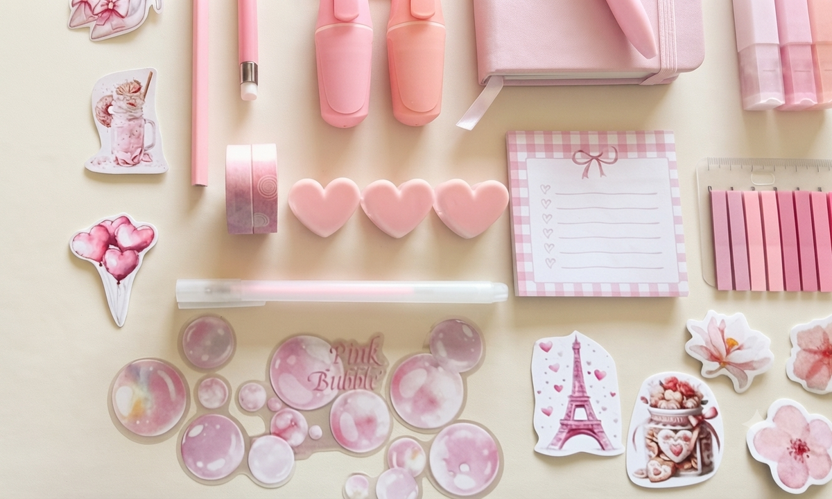 Set Completo Cancelleria "Blush Pink" – Kit Journaling & Scrapbooking Rosa